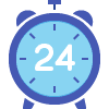 Clock with 24 to show availability